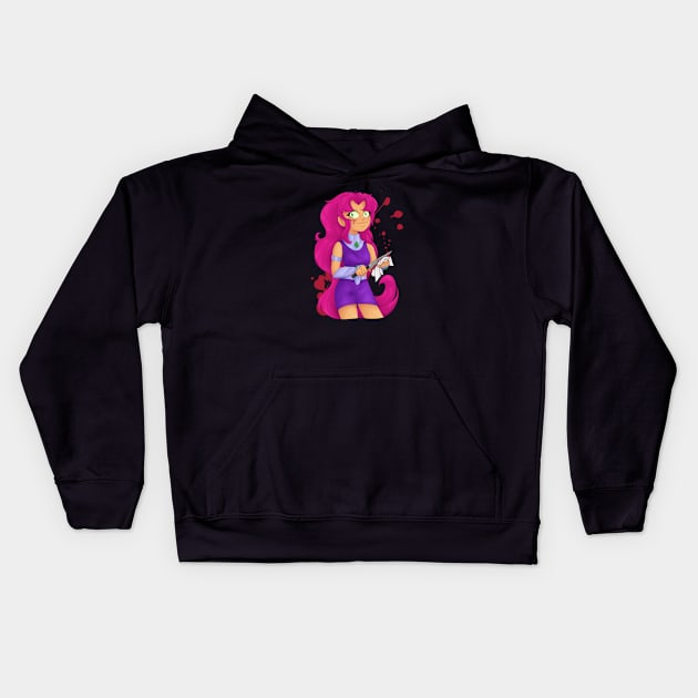 Slightly insane Starfire Kids Hoodie by Cheerhio